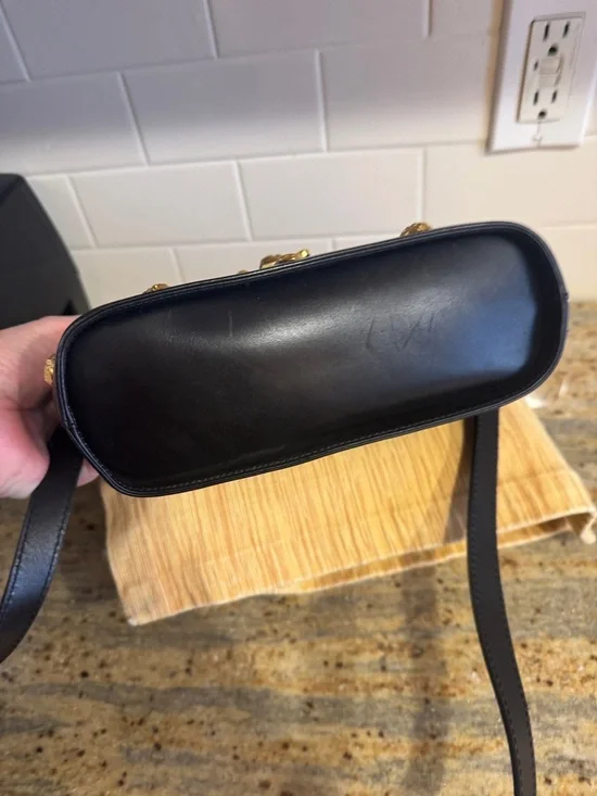 Salvatore Ferragamo Black Leather Crossbody with Gold Hardware EUC No callouts - Picture 7 of 10